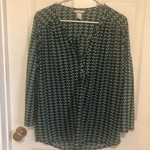 H & M, V neck, 3/4 length sleeve